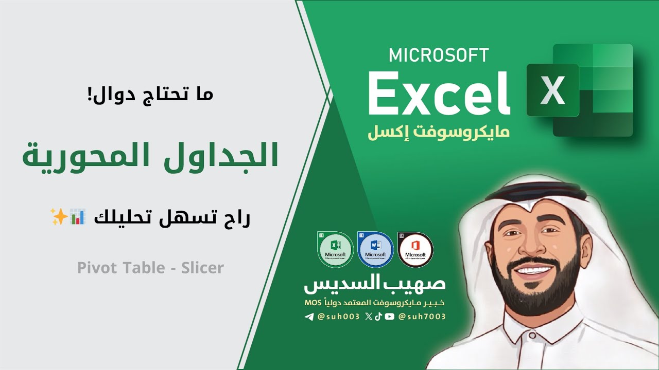 تلخيص البيانات باستخدام الجداول المحورية Pivot Table