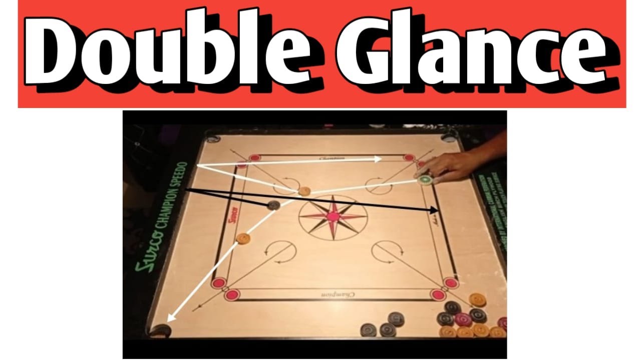 Carrom Board DOUBLE GLANCE SHOTS.3 coins glance shots. #.S.S.C.A