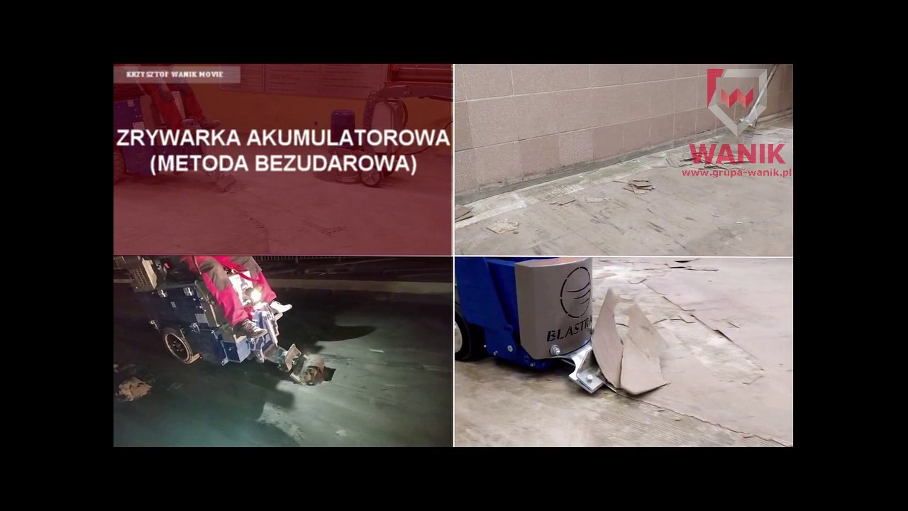 Zrywanie okładzin posadzek płytek kleju papy - GRUPA WANIK