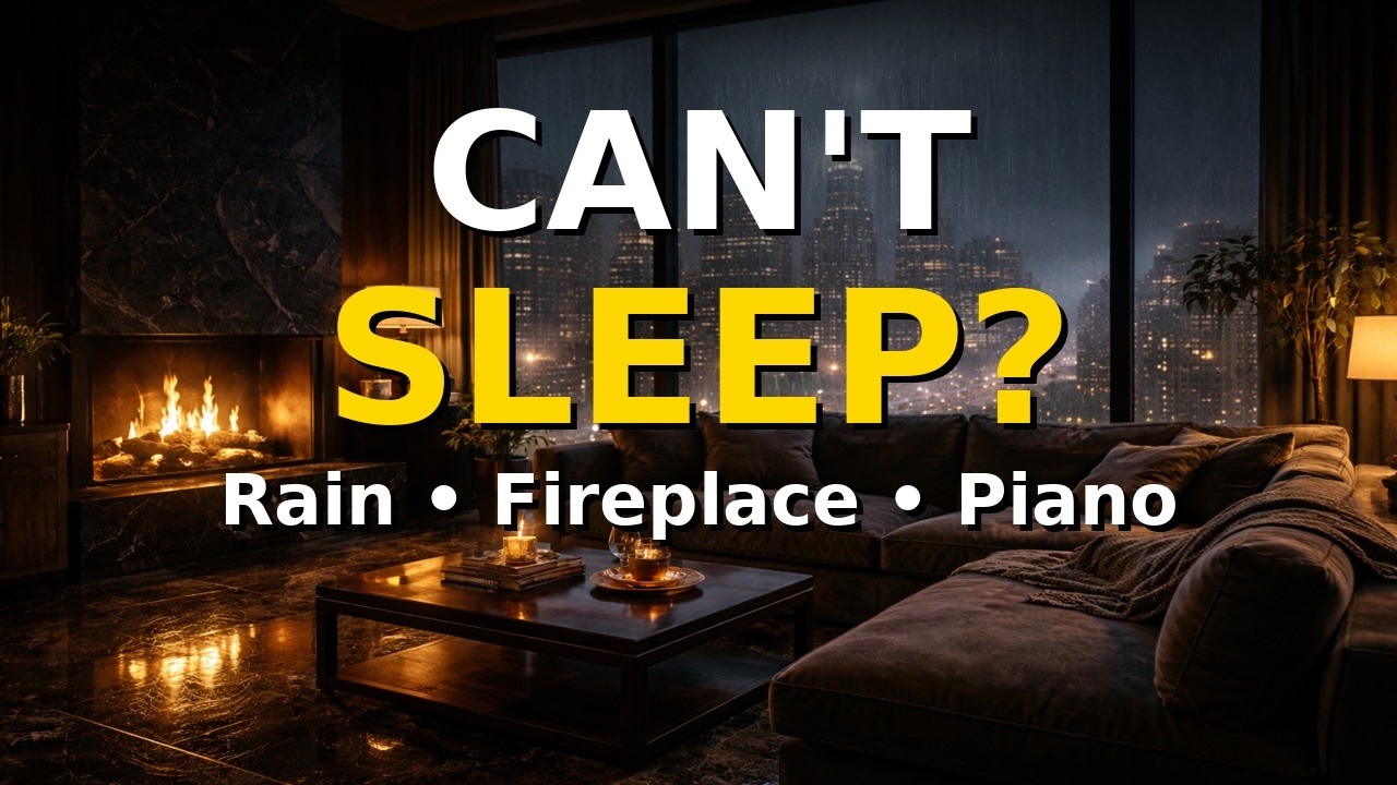 Can’t Sleep? Rain & Fireplace with Soft Piano 🔥🌧️ | 1 Hour