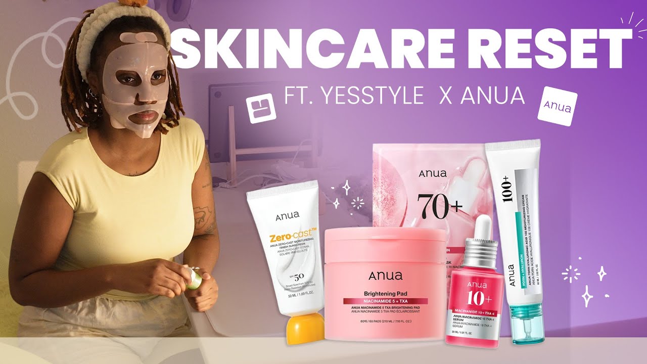 A Calm Skincare Reset ft. ANUA Skincare | acne-prone & dark skin | silent vlog
