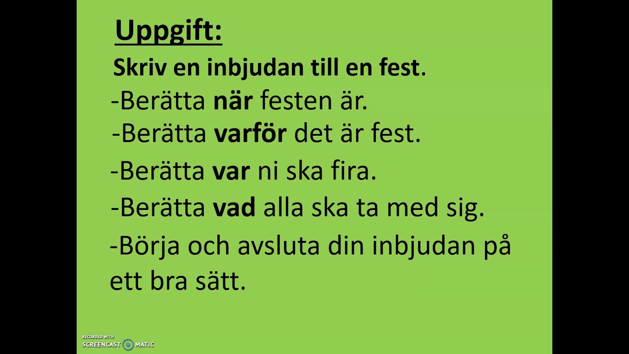 sfigunilla Skriv en inbjudan till en fest