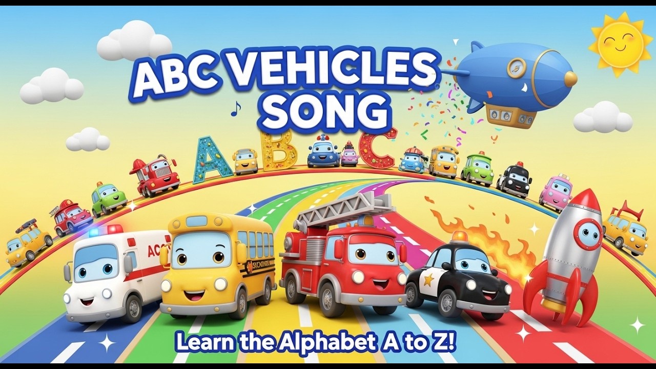 ABC Vehicles Rhyme | Learn Alphabet with Cars, Trucks & More! 🚗✈️🚂#abcvehicles #nurseryrhymes