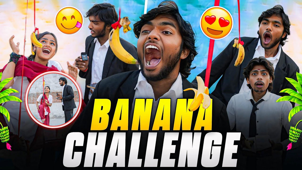 Caught Banana with Mouth🍌😋 || Guddu Challenge