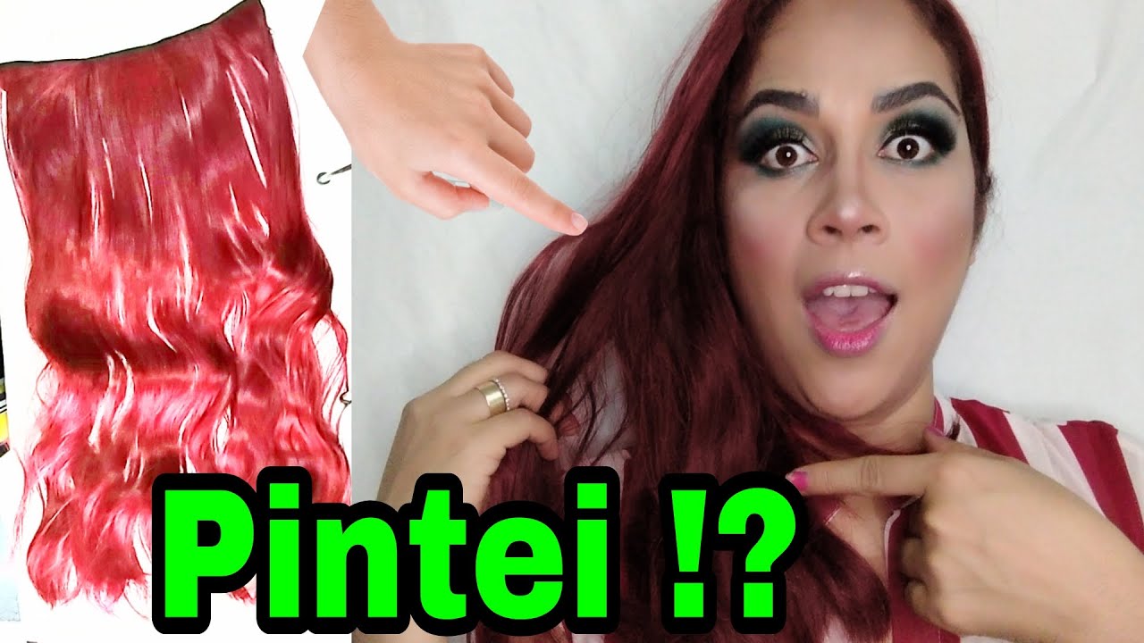 Pintei meu cabelo sintético / como pintar peruca, pintar cabelo orgânico