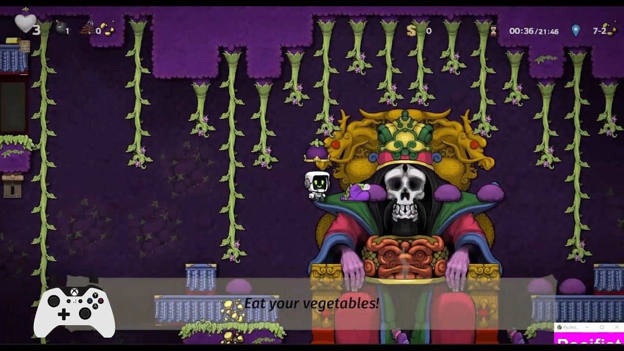 Spelunky 2 - No Gold Pacifist Chain Low% Eggplant Duat in 26:53.716 (Former WR)
