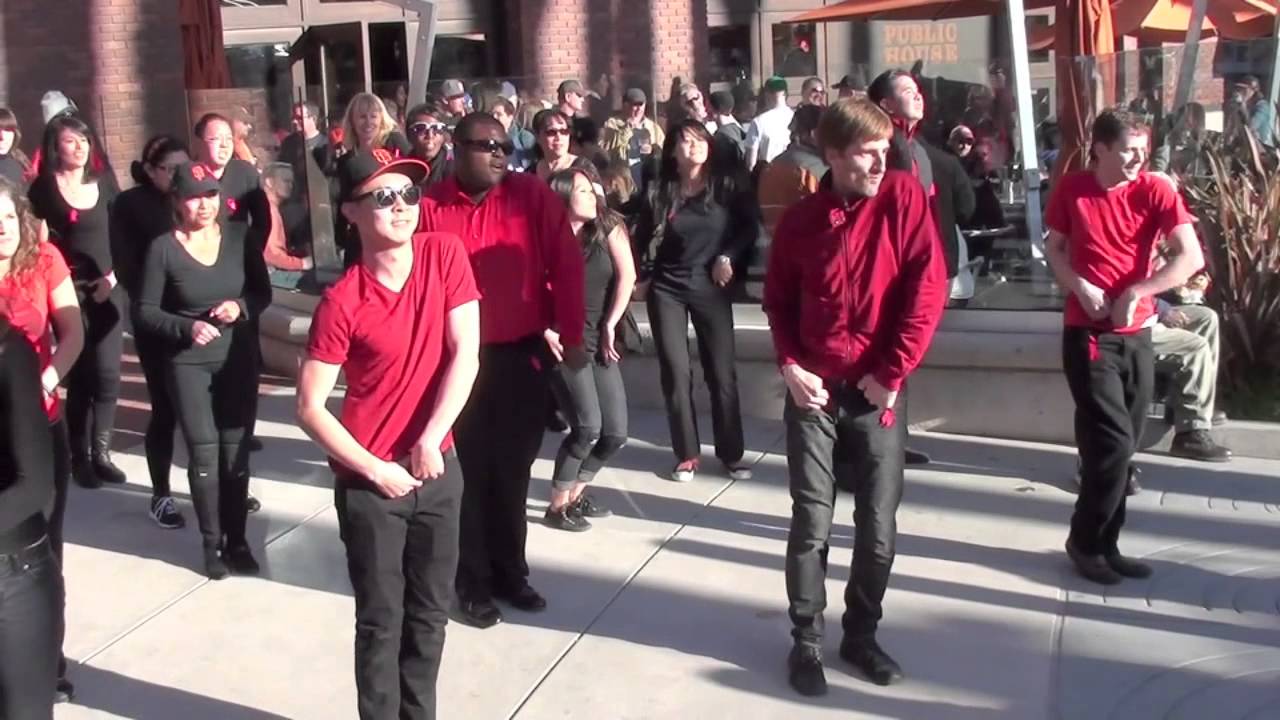 BAFM perform a Janet Jackson flashvmob for the San Francisco Giants May 21 2013
