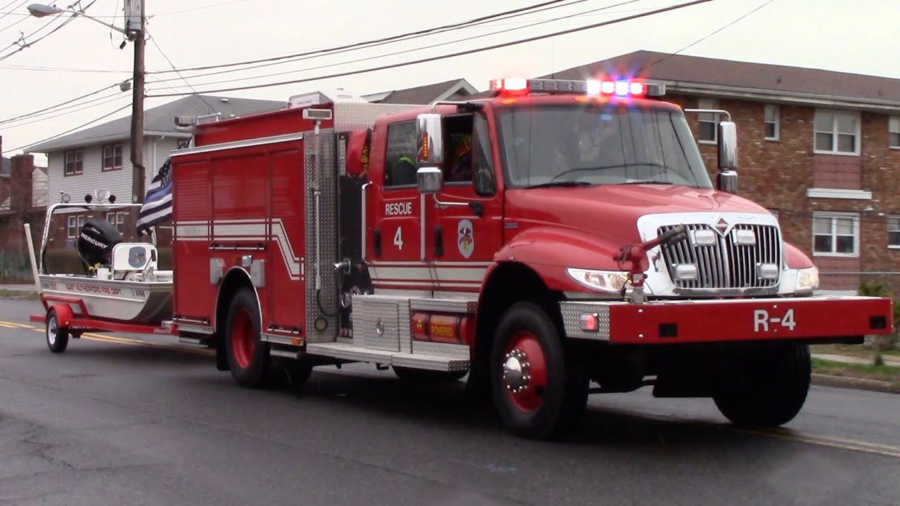 East Rutherford Fire Department Rescue 4 W Boat And TAC 1 Responding ( First Ever Video ) 4-5-19