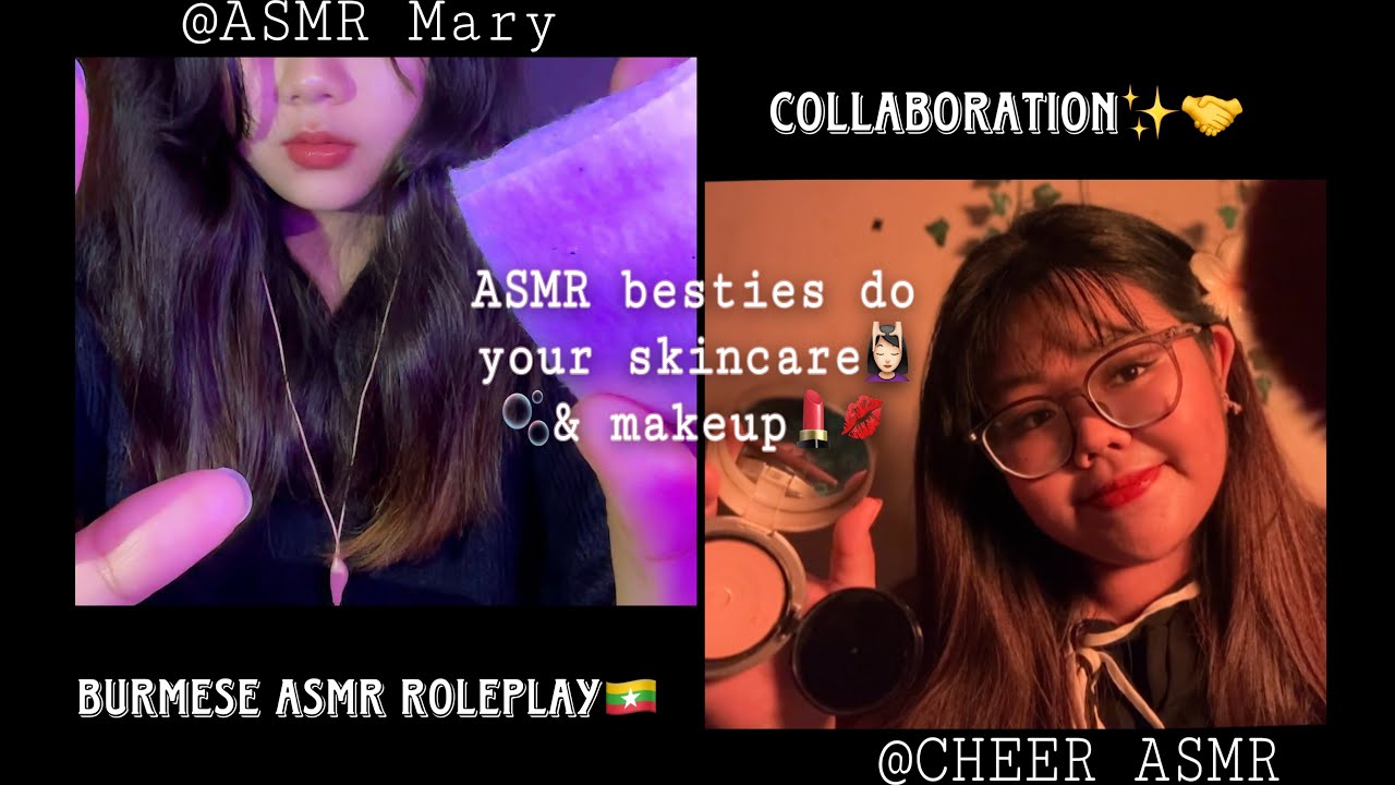Roleplay ASMR// Two besties do your skincare & makeup for a date💘Mouthsounds, Layered sounds🫧💄