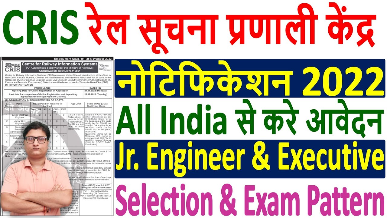 CRIS Recruitment 2022 &brvbar; CRIS Vacancy 2022 &brvbar; CRIS Notification 2022 &brvbar; CRIS Online Form 2022 Syllabus