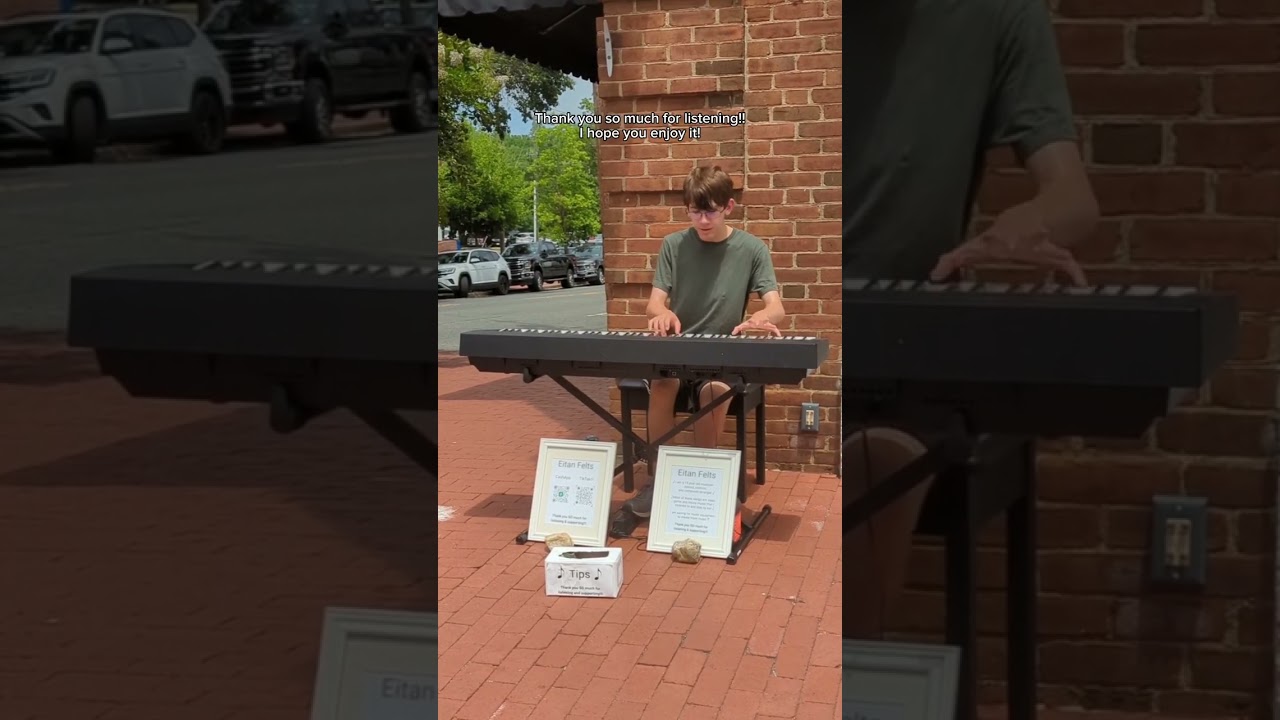 Busking snippet! Part 2: 1st time sharing original composition! #Busking #Piano #OriginalSong