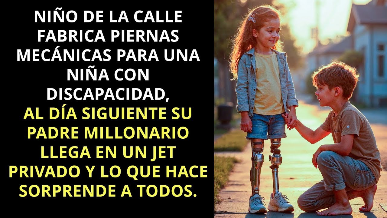 NIÑO DE LA CALLE HACE PIERNAS PARA NIÑA CON DISCAPACIDAD Y SU PADRE MILLONARIO LO DESCUBRE...