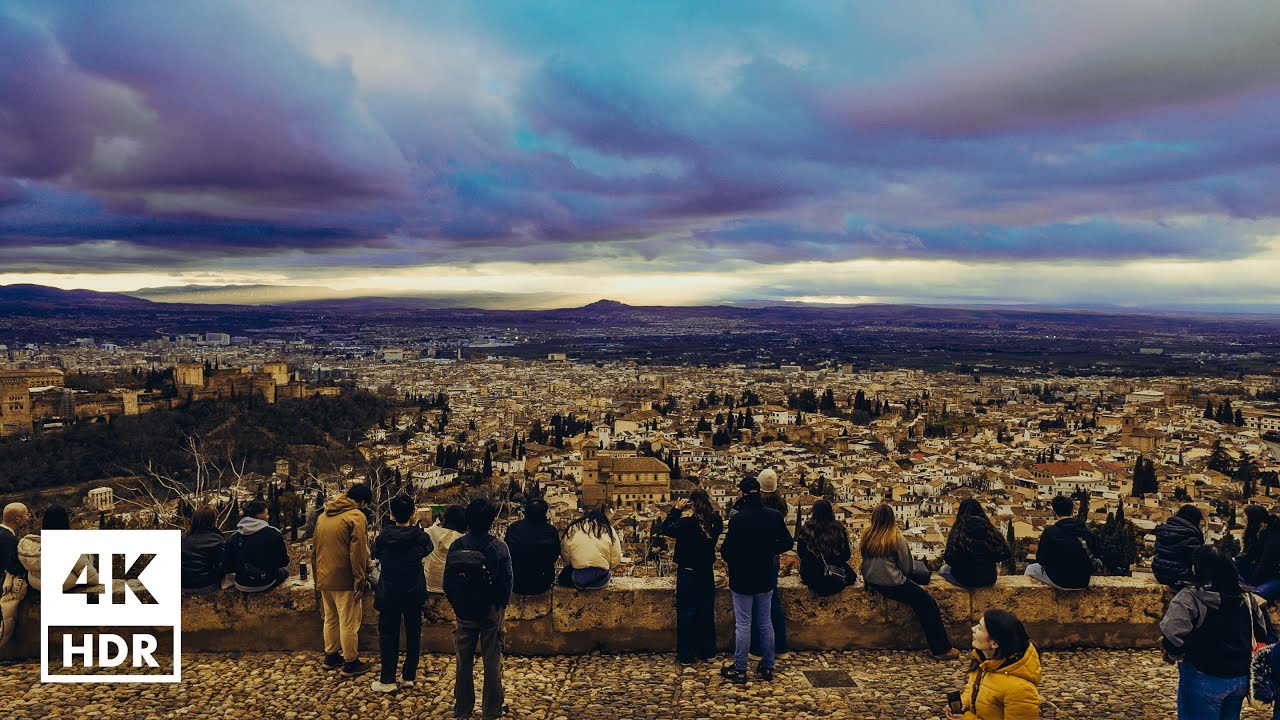 Sunset over Granada, Spain | Cityscape & Ambient Sounds | 4K HDR [2025-12-22]