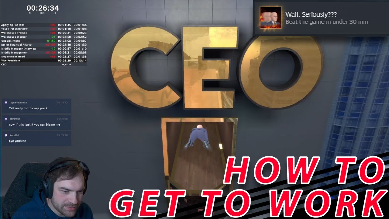 Достижение «Get To Work Speedrun SUB 30». Только лёгкие пропуски.