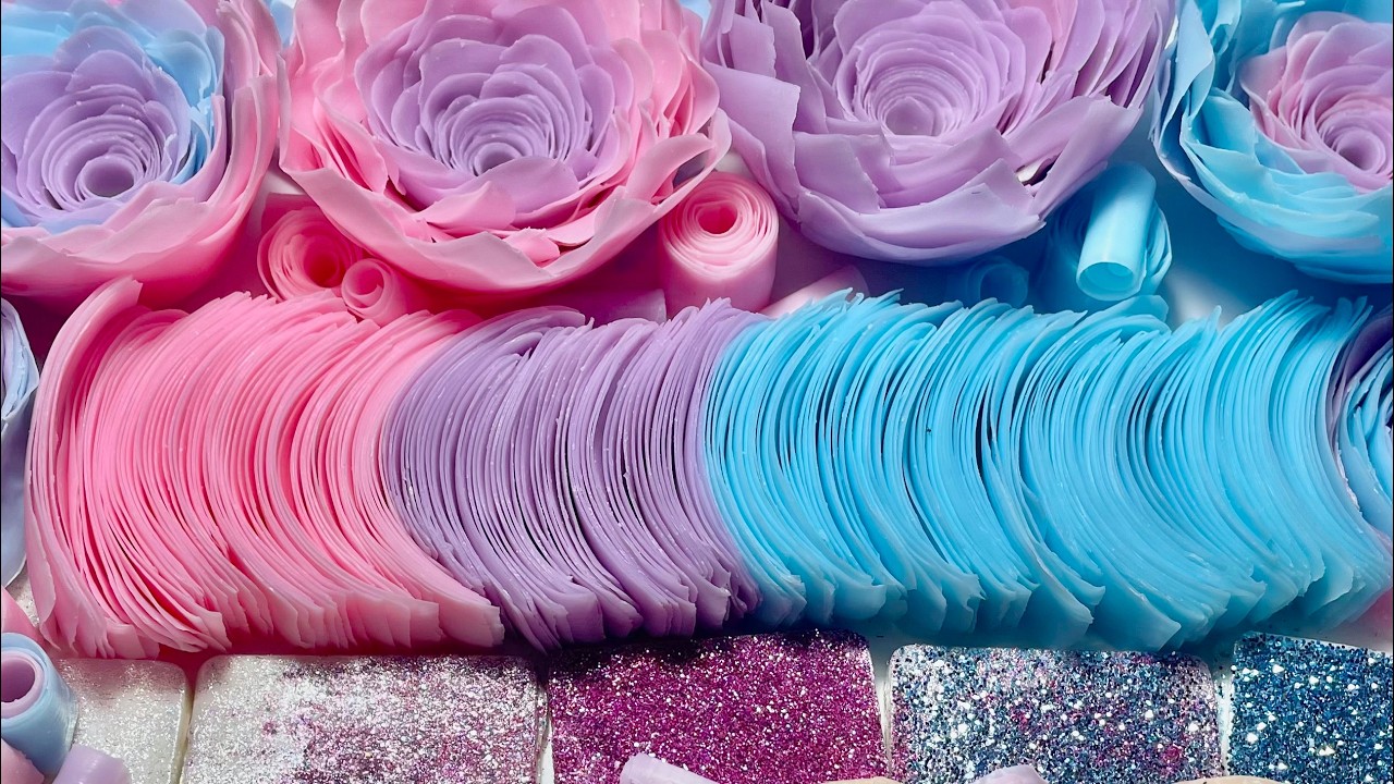 ASMR Candy Pastel Soap Crushing 🌸 | Satisfying Blue Pink Purple soap | No Talking, Relax