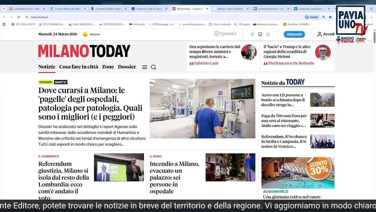 Павия Уно ТВ Радио Павия Последние новости &ndash; 24 марта 2026 г.