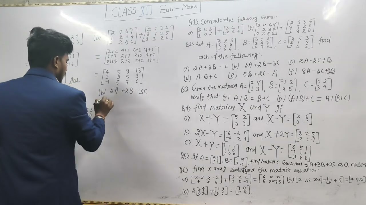 Class -12th sub - Maths chapter- 3 Matrix ke some questions 