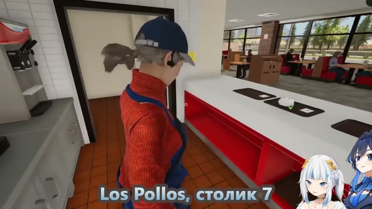 Сколько синих женщин нужно чтобы поднять один бургер? | Гура и Крони в FAST FOOD SIMULATOR