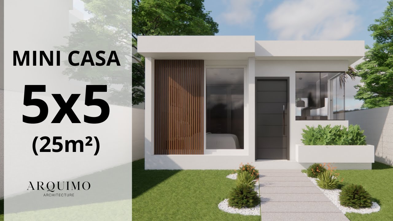 PLANO DE CASA 5X5 | TINY HOUSE | MINI CASA 25 M&sup2;| 5X5 HOUSE (25 SQM)| Small House Design Idea