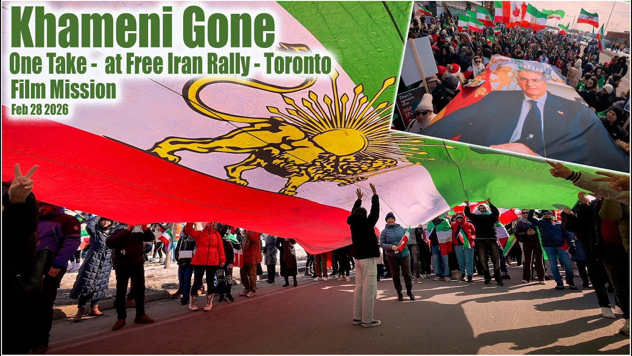 Moment Khomeini Was announced gone ! One take film -  Free Iran Rally Richmondhill  Feb 28 2026
