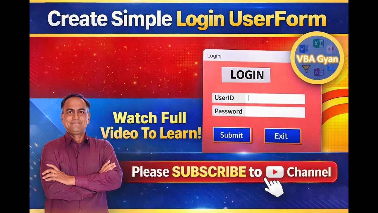 How to Create A Simple Login Userform || Excel VBA