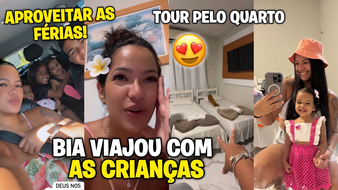 BIA CHAGAS VIAJOU COM AS CRIANÇAS NAS FÉRIAS 😍+ TOUR PELO QUARTO DO HOTEL