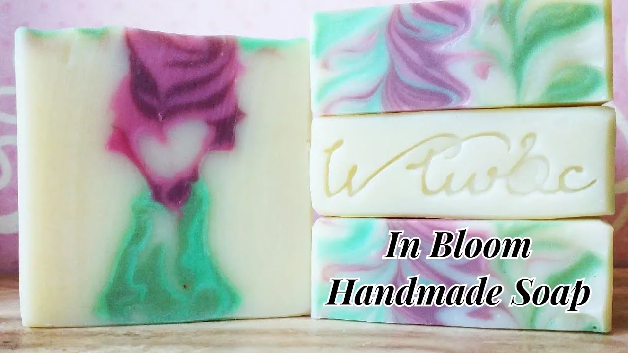 In Bloom - Handmade Cold Process Soap - Secret Feather Flower Hanger - Swirl Soap Challenge Club