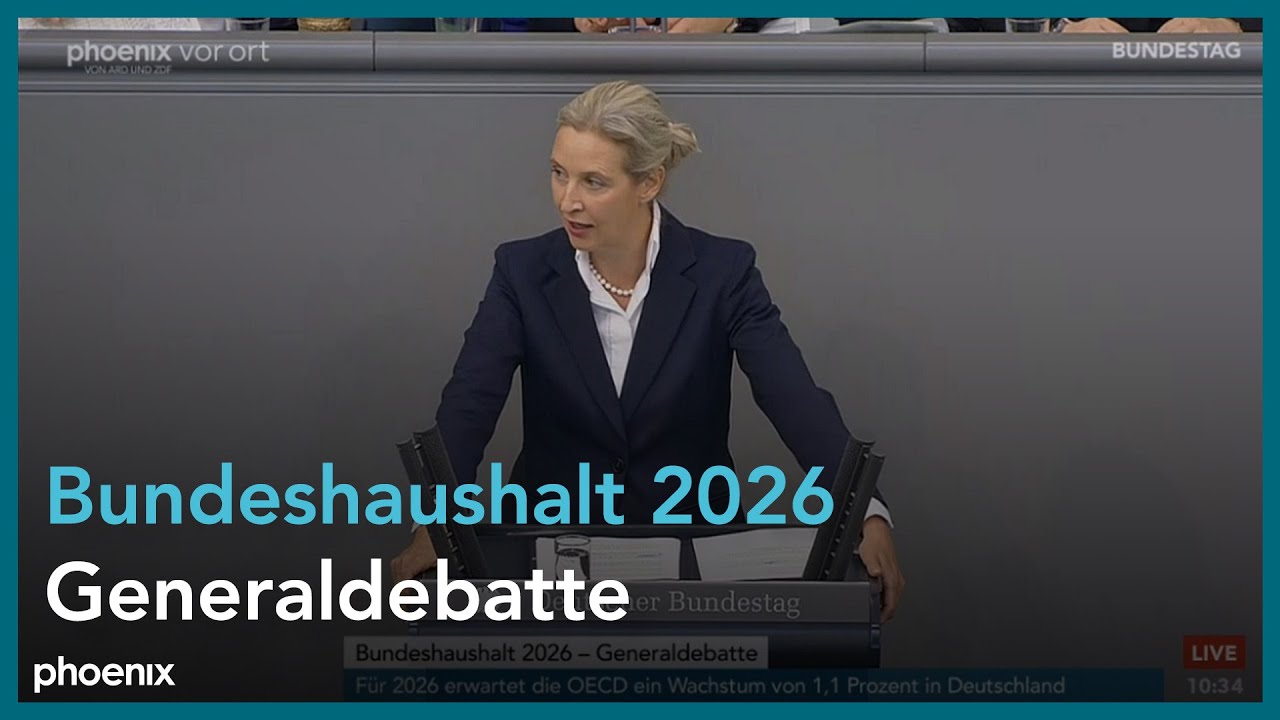 Generaldebatte zum Bundeshaushalt 2026 - weitere Reden am 24.09.25