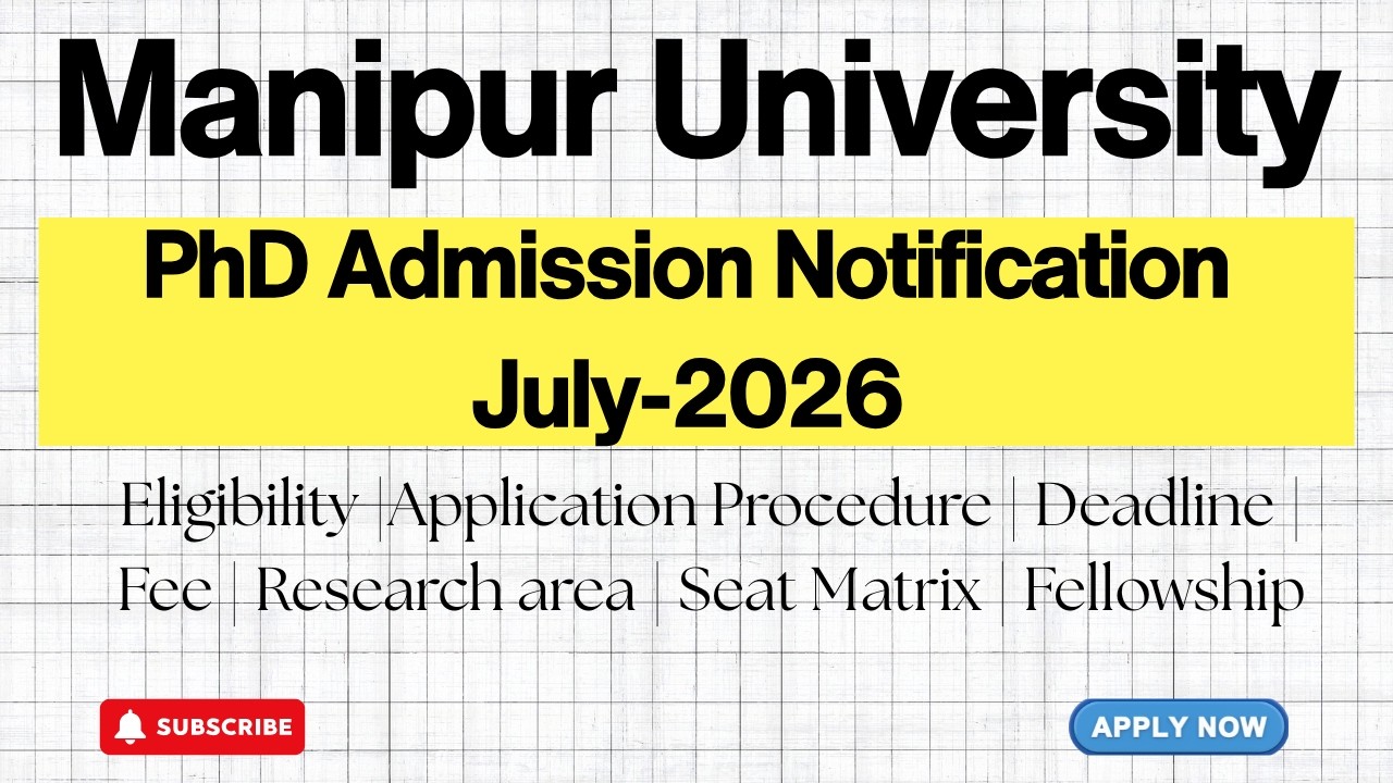 Manipur University PhD Admission 2026&ndash;27 | Eligibility, Last Date, Entrance Exam | HustleWithRishu