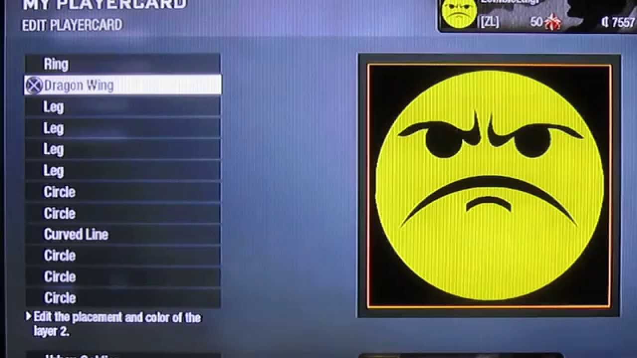 Cool Angry Face emblem on black ops