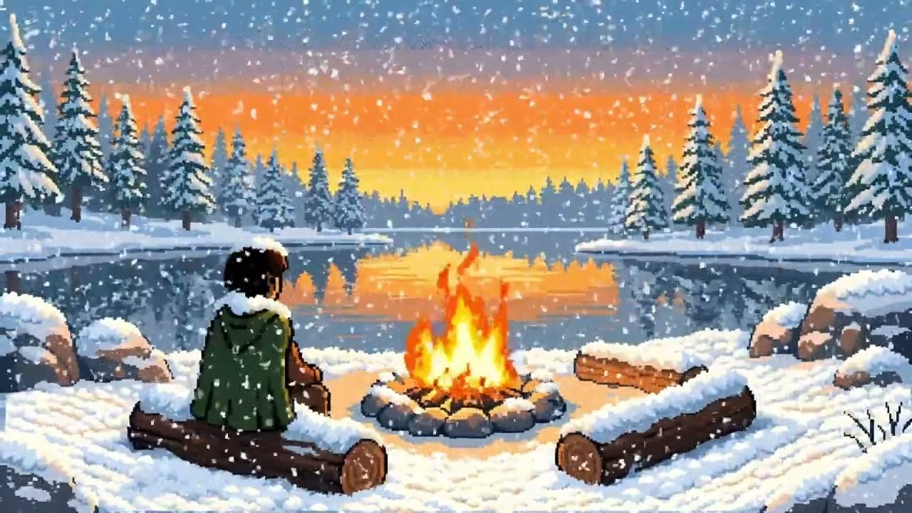 Frodo by the Lakeside Fire: Heavy Snowfall & Winter Journey Ambience | Middle-earth Relaxation