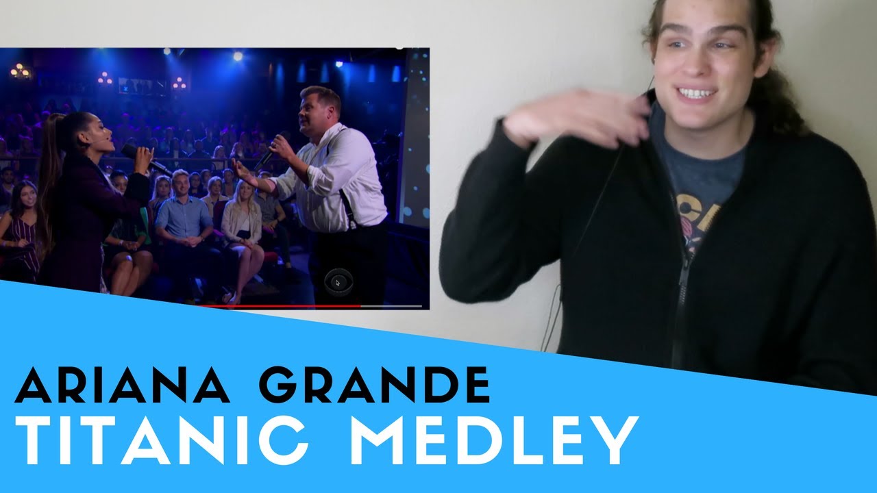 Voice Teacher Reacts to Soundtrack to 'Titanic' w/ Ariana Grande & James Corden