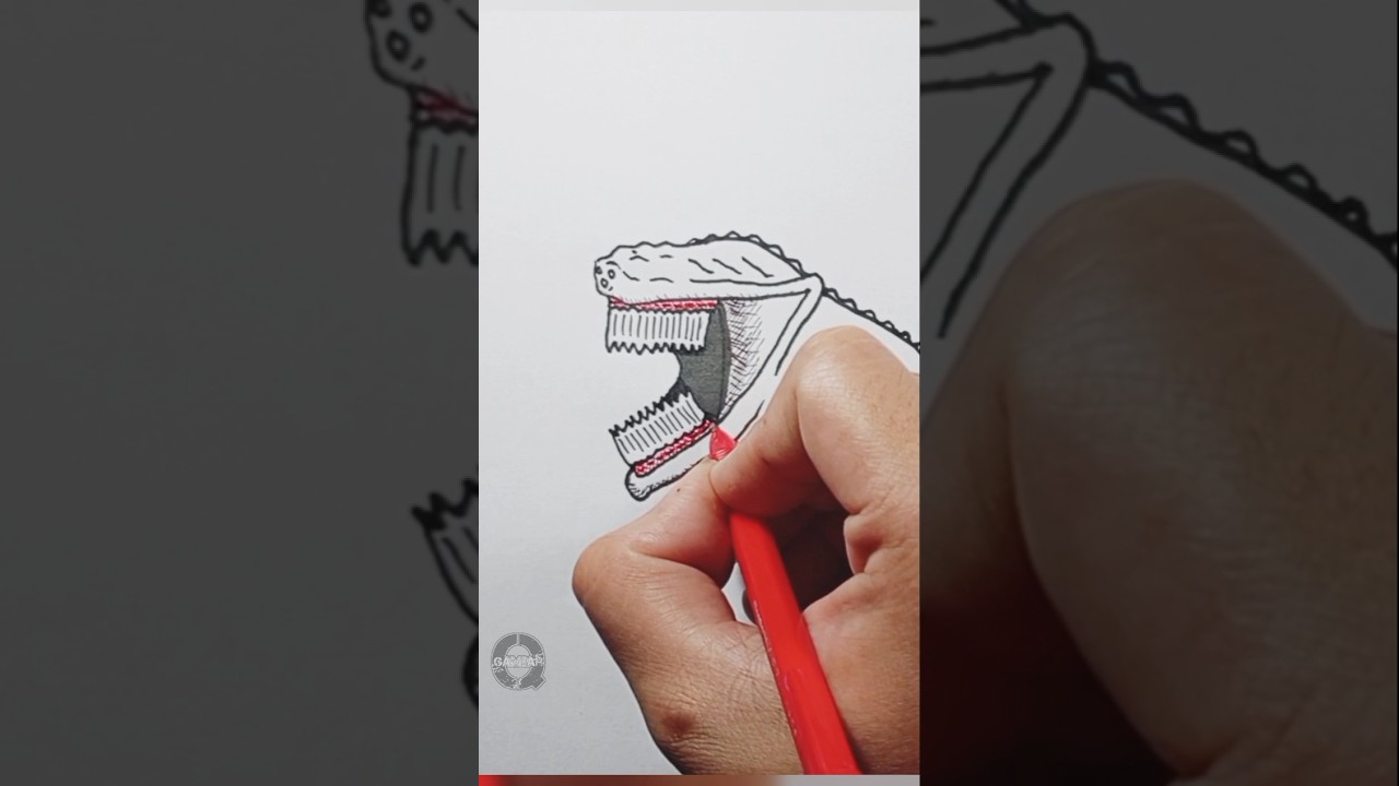 Review - How to Draw El Gran Maja - Drawing a Side View #shorts #seamonsters #drawyourmonster #bloop