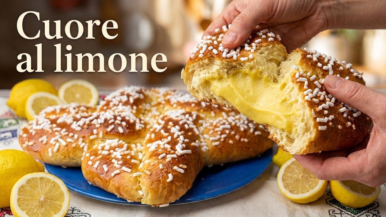 BRIOCHE CON CREMA AL LIMONE SOFFICE. Ricetta Lievitato Dolce Fatto in Casa