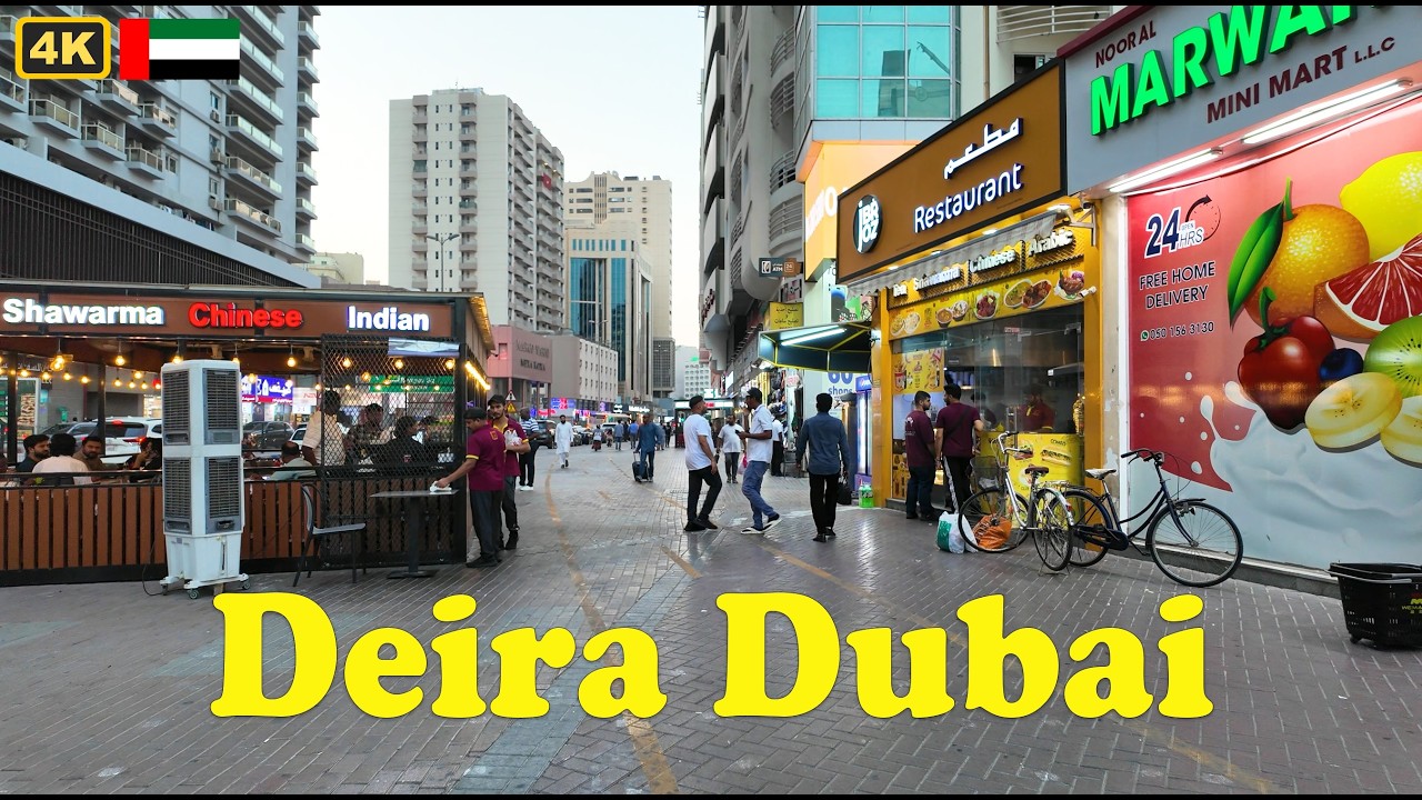 Dubai Deira Markets | Baniyas, Naif, Sabkha & Gold Souq | 4K Evening Walking Tour