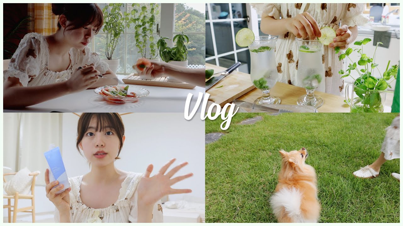 (SUB) 이사 후 나의 하루 루틴VLOG🌿스킨케어,텃밭가꾸기,직접키운 허브들로 요리해먹기🥪 (feat.  도영이x에스트라 24시간 올리브영 기획전)