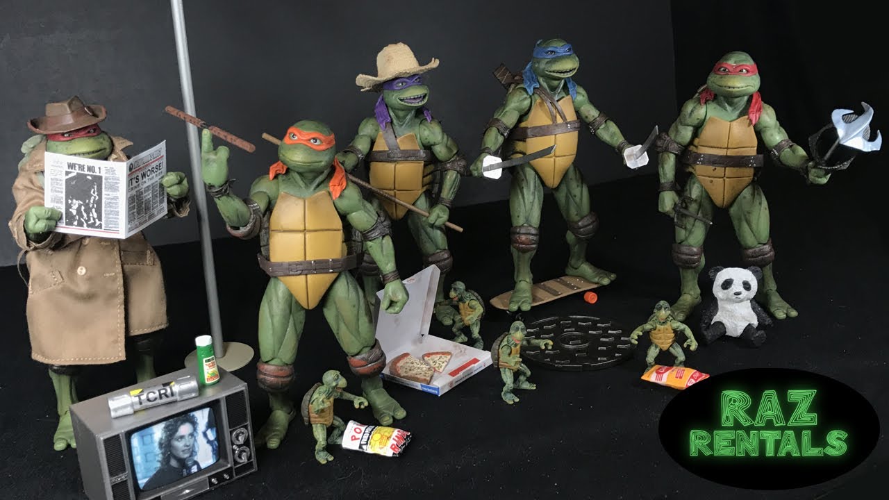 Обзор, сравнение и обсуждение набора аксессуаров к фильму TMNT NECA 1990! Черепашки-ниндзя