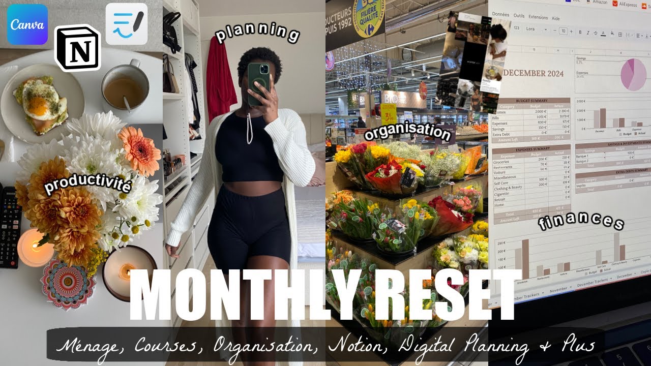 MONTHLY RESET: MENAGE, COURSES, ORGANISATION, NOTION, DIGITAL PLANNING, VISION BORAD & PLUS