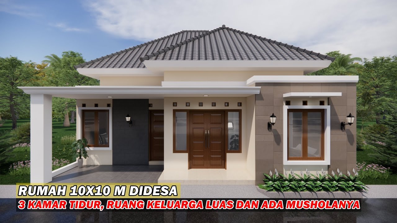 RUMAH 10X10 METER 3 KAMAR ADA MUSHOLANYA BUAT DIDESA