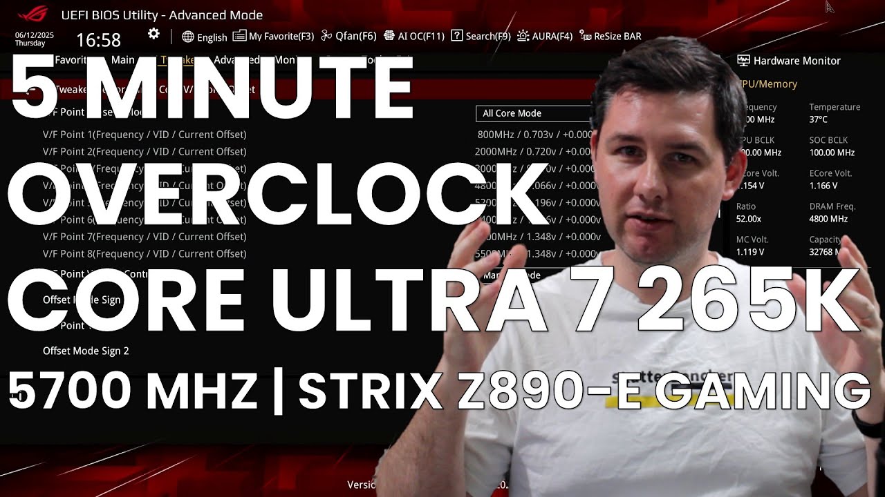 5 Minute Overclock: Core Ultra 7 265K to 5700 MHz