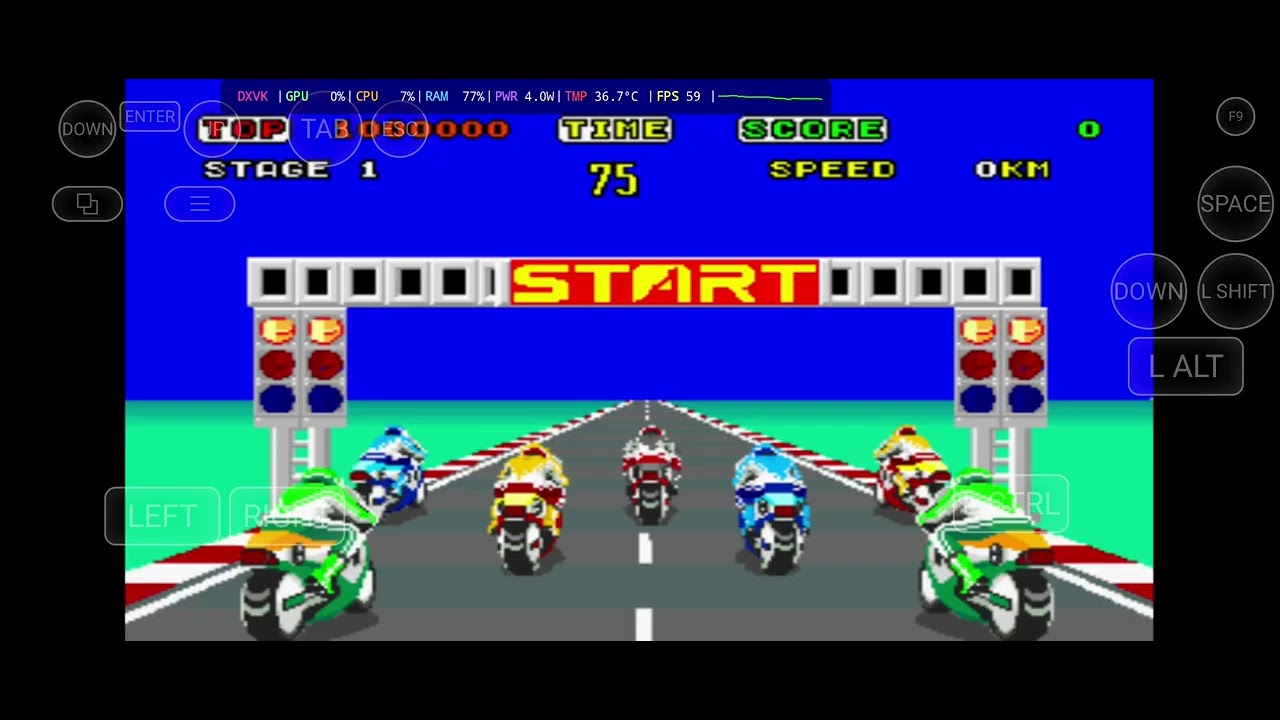 Racing Hero - Hang On Arcade android GameHub Pc Windows Emulator Mali Mediatek Dimensity 8100