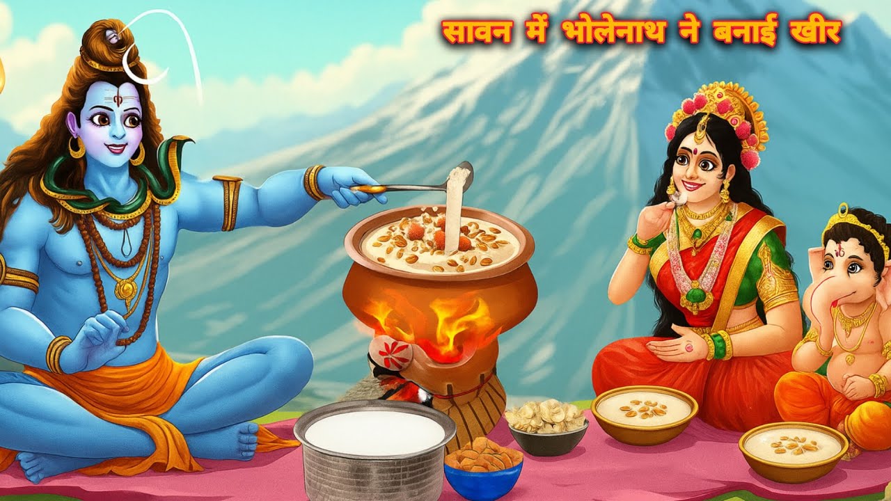 सावन में भोलेनाथ ने बनाई खीर । Sawan Me Bholenath Ne Banai Kheer ।