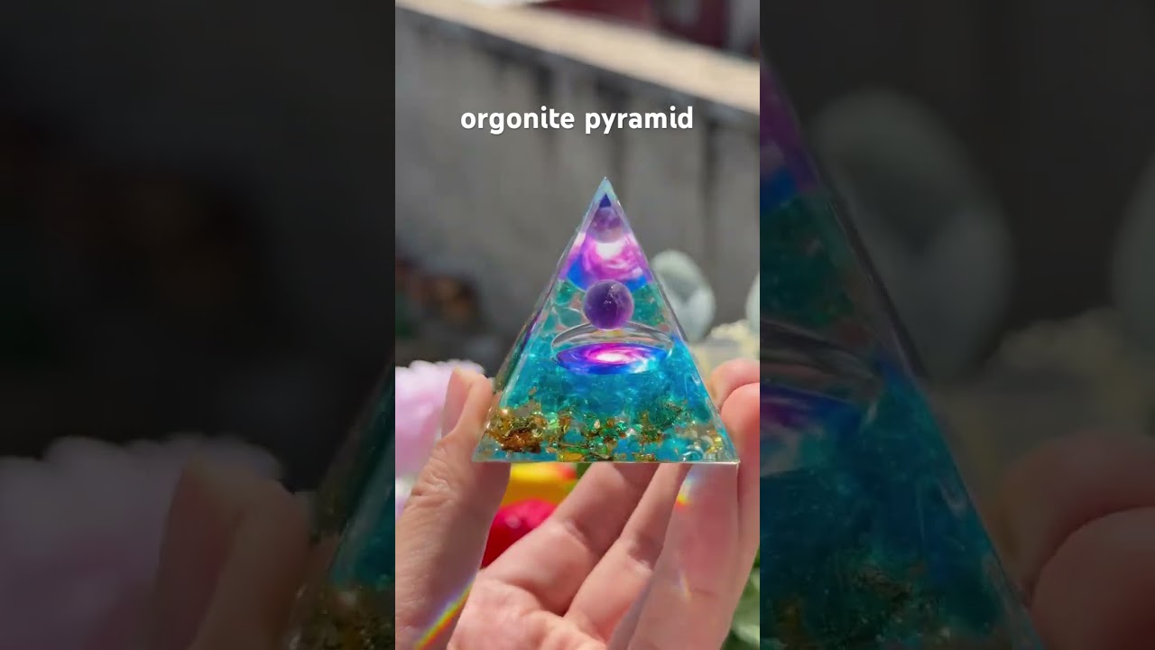 blue orgonite pyramid of chakra healing #orgonite #chakras #crystals #mediation #mindfullness