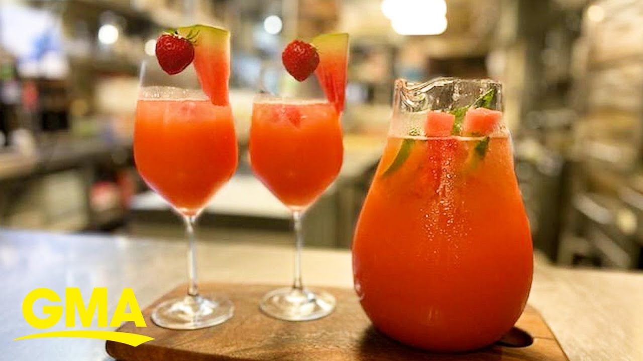 This watermelon and strawberry sangria is so refreshing l GMA