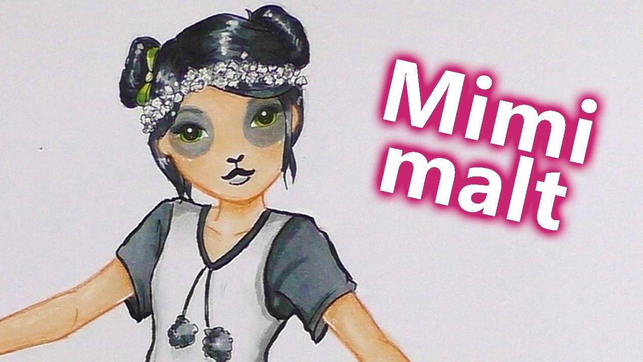 Snapchat PANDA Filter Makeup + Kleid malen im Topmodel Malbuch | Mimi malt für euch DIY Kids Club