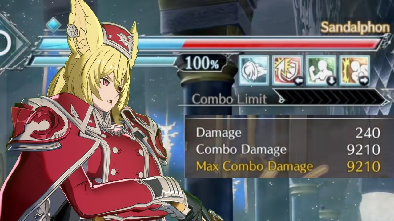 Ilsa combo trials and 9210 combo damage | Granblue fantasy versus rising