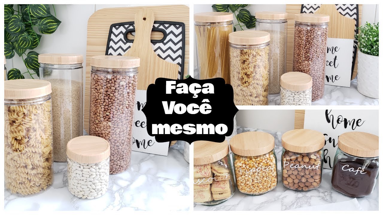 DIY POTES COM TAMPAS EM MADEIRA FAKE | Viviane Magalhães
