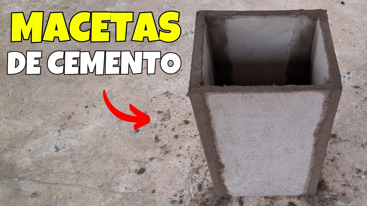 COMO HACER MACETAS DE CEMENTO GRANDES | macetas de cemento con moldes de madera