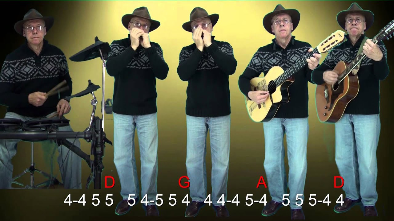nº161 California Blue( Roy Orbison )tablat.armonica diat D + guitar Mundharmonica