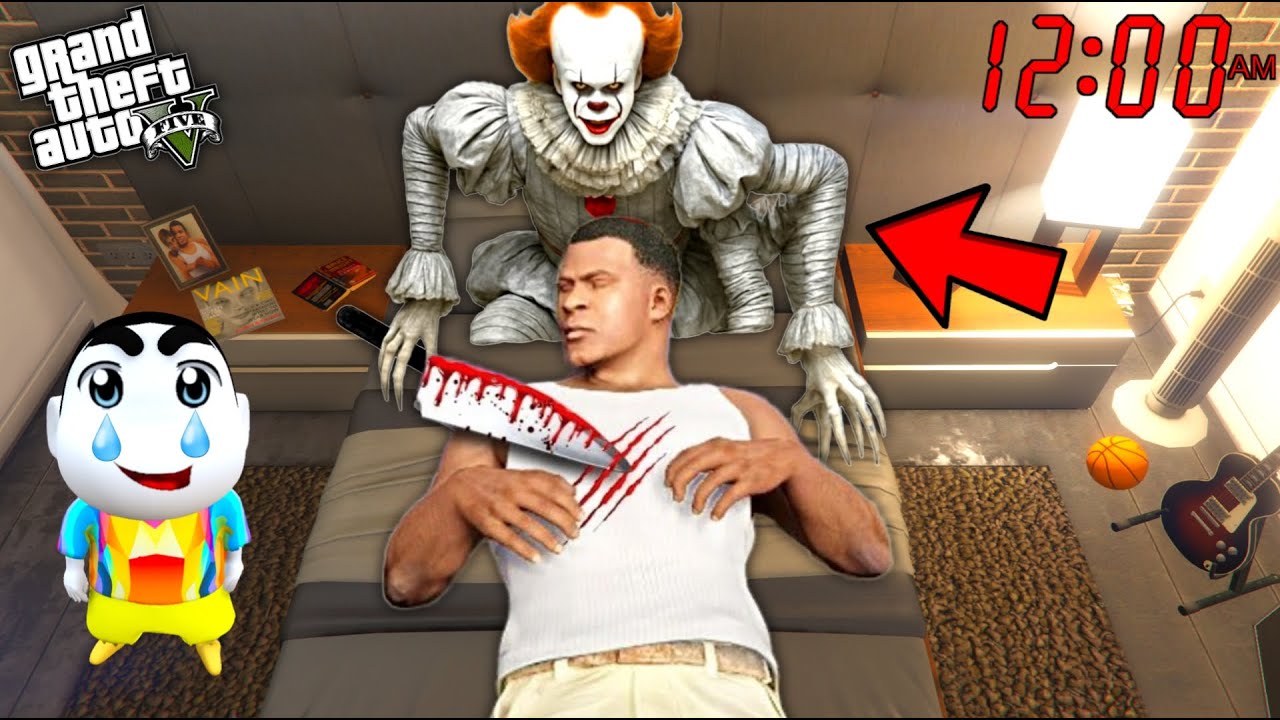 Franklin And Shinchan Found Pennywise Inside His House || Gta 5 !